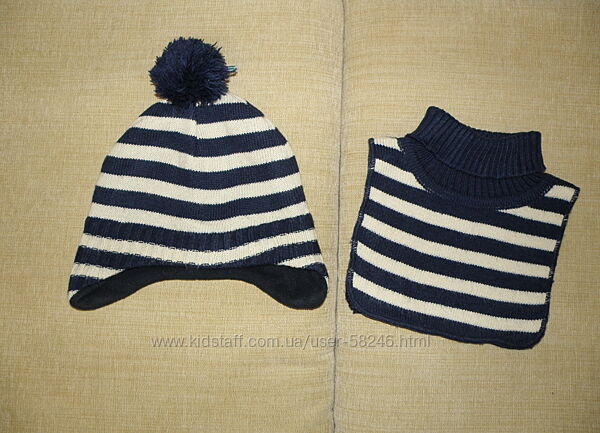 Зимовий комплект на флісі H&M на хлопчика шапка, манішка
