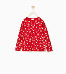 Новорічний лонгслів Zara на дівчинку