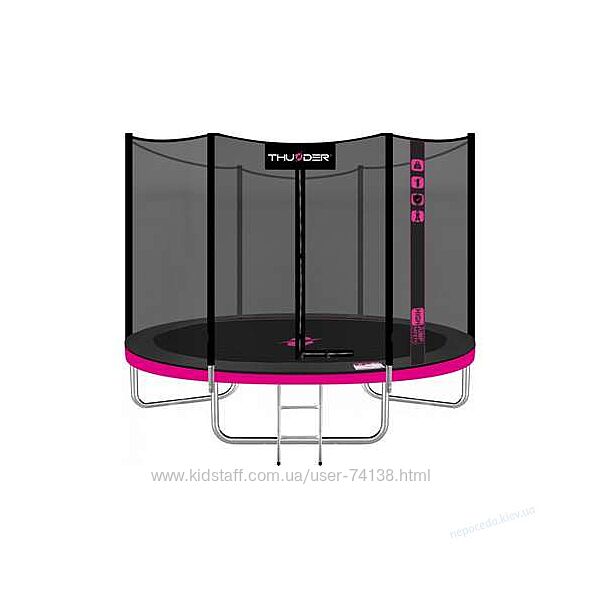 Батут 305 см черно-розовый THUNDER OUTSIDE PRO с наружной сеткой