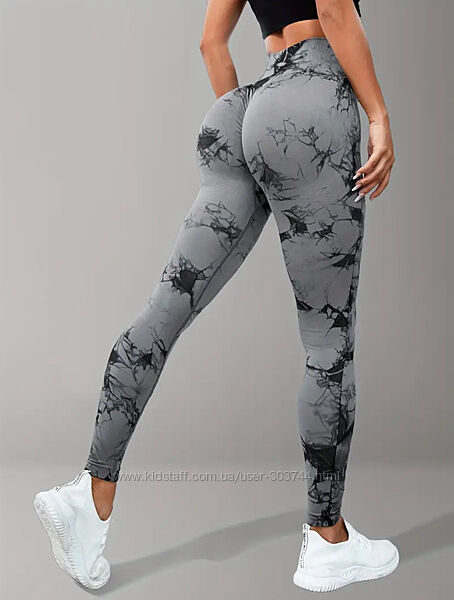 Лосини для фітнесу сірий мармур