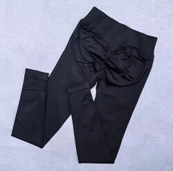 Лосини чорні базові з ефектом Пуш Ап