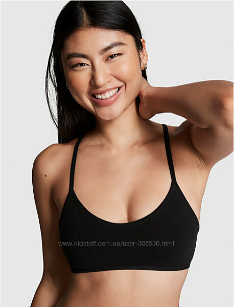 Бралетт топ хлопок Base Cotton Racerback Bralette Victorias Secret М