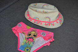 Набор для пляжа плавки лол и шляпа 2/4 года
