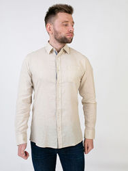 Мужская натуральная рубашка с длинным рукавом  размер 43-44 XL Livergy