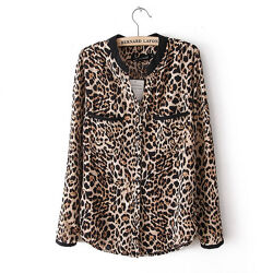 Блуза- рубашка леопардовая расцветка, р-р М