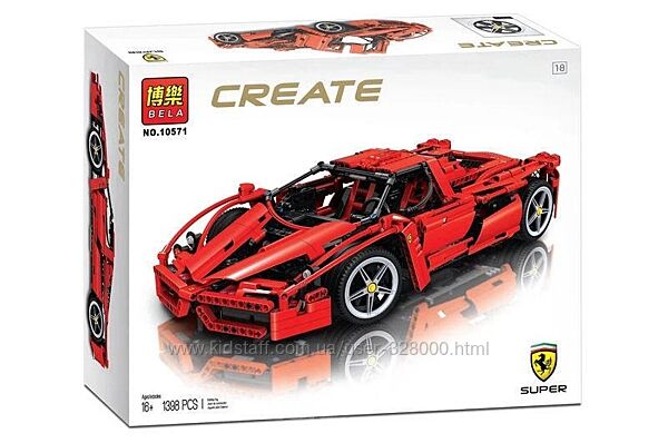 Конструктор Bela 10571 Enzo Ferrari автомобіль Феррарі 1398 деталей креатор