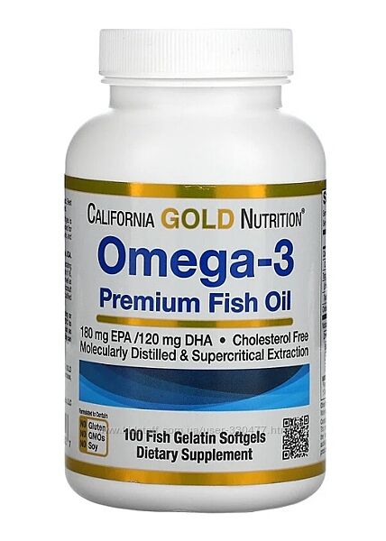 California Gold Nutrition омега-3 рыбий жир премиального качества 100т
