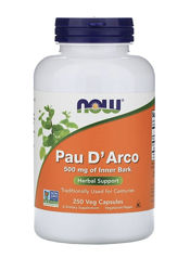 Кора муравьиного дерева, Pau D´Arco, по дарко, Now Foods 500 мг