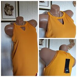 F&F Нарядная стиьная майка блузка с трикотажной спинкой р 10 38 сток