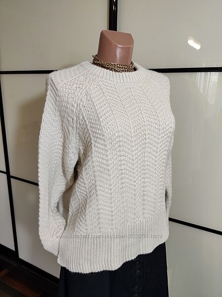 H&M теплый свитер крупкой вязки свободного кроя р. М