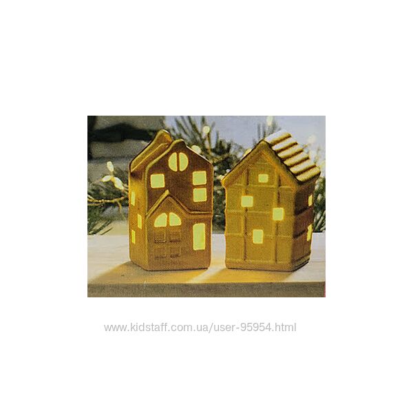 Святковий декор Порцелянові будиночки з підсвічуванням Німеччина