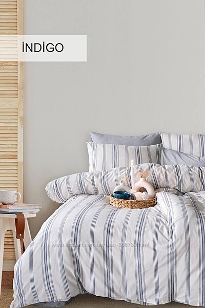 Комплект постельного белья COTTON LIFE Евро Размер 200х220 в полоску 