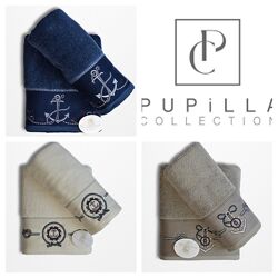 Pupilla- Набор пушистых махровых полотенец из 2 шт  Банное и Лицевое Люкс