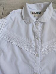 Натуральная блуза с объемными рукавами для девочки рост 145-155 см.
