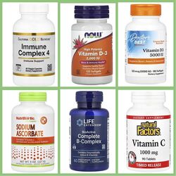 IHERB вітаміни C, D3, К2, В, А, B та комплекси для імунітету Immune 4