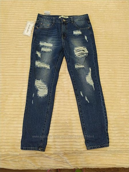 Модные рваные джинсы размер М