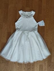 Белое нарядное дизайнерское платье 9 - 12лет Badgley Mischka