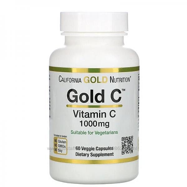 California Gold Nutrition, Gold C, витамин C 1000 мг, 60 капсул
