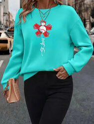 Женский, яркий свитшот теплый на флисе. бирюза 48-50 р