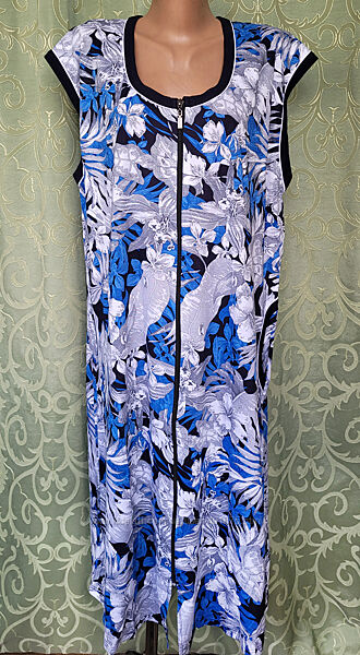 Халат женский, летний на молнии без рукавов. Хлопок 60, 66 р