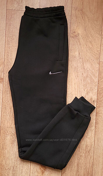 Мужские теплые, спортивные штаны трикотажные трехнитка на флисе, батал