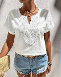 Блузка летняя, женская, белая вискоза 50-52 р