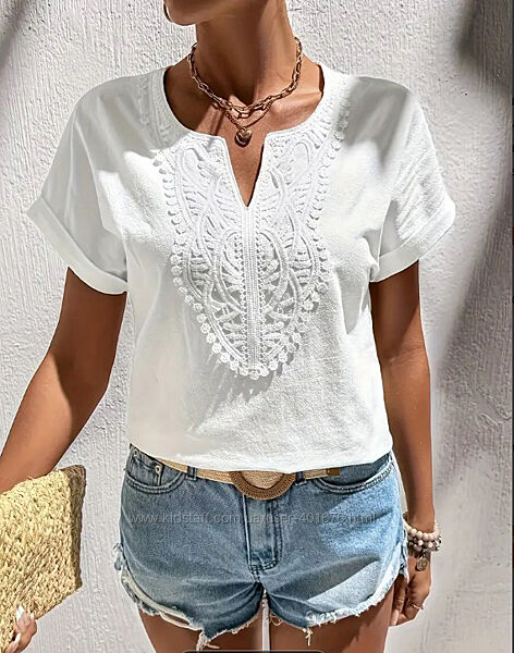 Блузка летняя, женская, белая вискоза 50-52 р