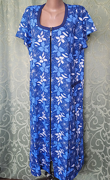 Халат женский, летний на молнии с крылышками. Хлопок 58-66 р