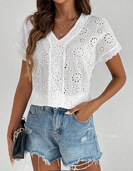 Блузка летняя, женская, хлопок прошва 52-54 р