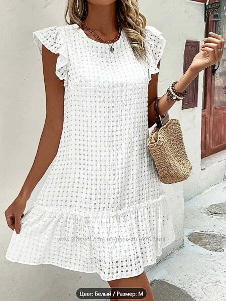 Белое, женское платье с крылышками нарядное, летнее 48 р