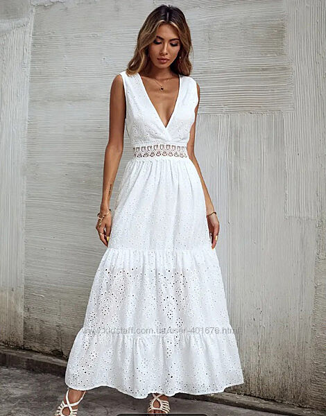 Сарафан нарядный, женский макси котон прошва 50-52 р