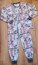 Пижама подростковая, трикотажная с начесом. Хлопок  152-158  р