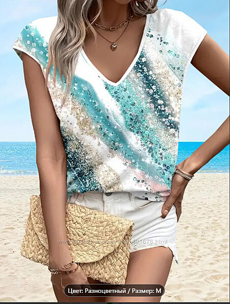 Блузка летняя, женская, рукав короткий 46-48 р