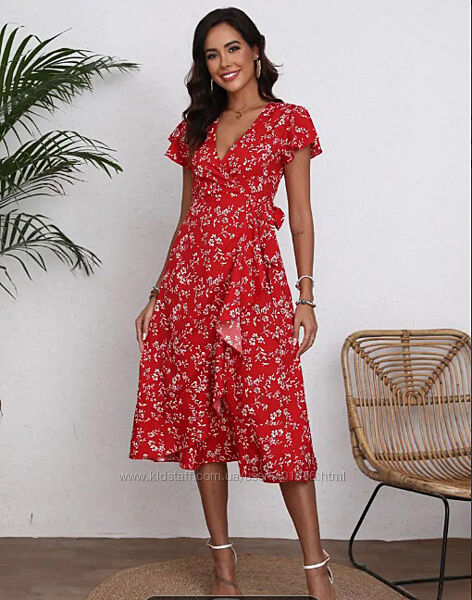 Платье женское макси, яркое, летнее на запах L 48-50 р