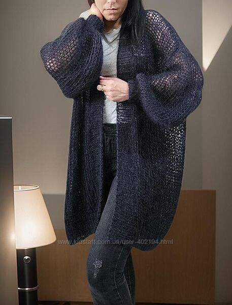 Мохеровий кардиган павутинка