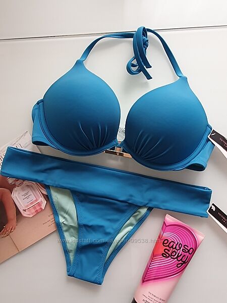 Купальник Bombshell шикарного синего цвета с актуальными плавками 34В-S