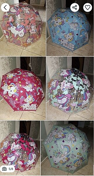 Зонтики 66 см 84cм диаметр для девочек полуавтомат