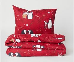 новый комплект детского новогоднего белья Н&М Номе