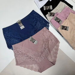 Жіночі батальні труси, окантовка оверлок, мікрофібра Супер мереживо, квіти