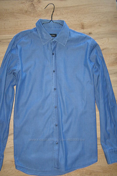 Massimo Dutti мужская рубашка под джинс 100 хлопок L-размер 