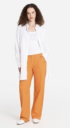 Блуза рубашка удлиненная белая- лен