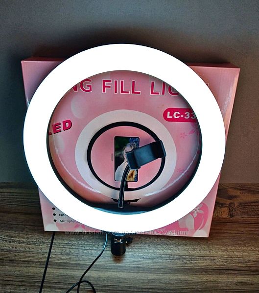Кольцевая селфи лампа LED S31 USB 31см пульт на проводе со штативом 2.1м