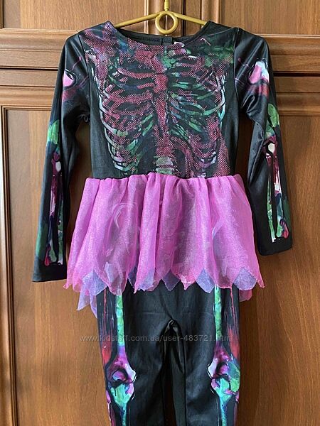 Костюм скелета зі рожевою спідницею 9-10 років, 134-140 см