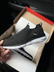кросівки Puma арт 21720 чоловічі, сітка, без шнурків, чорні, мокасини