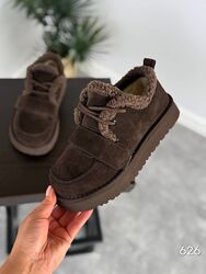 Шоколадні зимові замшеві низькі уггі черевики 36-41