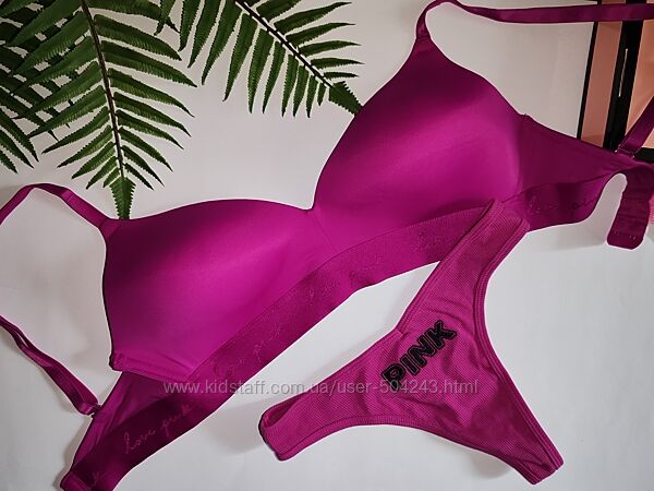 Комплеки без пуш-ап і кісточок victorias secret pink віктория сІкрет