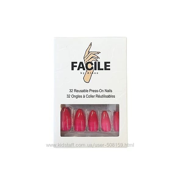 Багаторазові накладні нігті Facile By Alexa 24 Reusable Press-On Nails