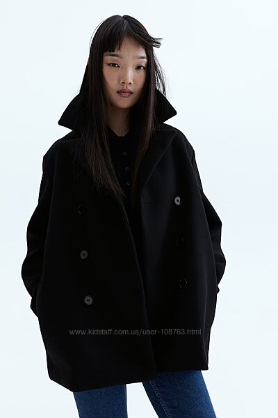 Пальто жіноче H&M, колір чорний