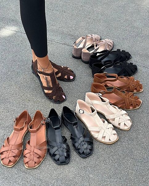 Босоніжки натуральна шкіра замша 36-41 сандалі 