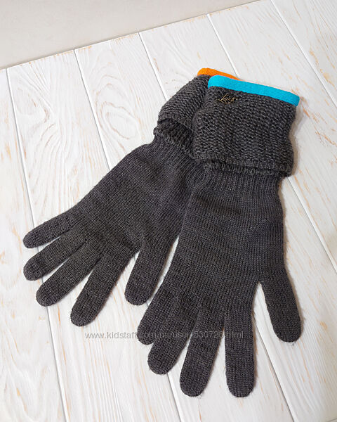 Жіночі сірі рукавички Levis, подовжені рукавиці, серые женские перчатки Levis